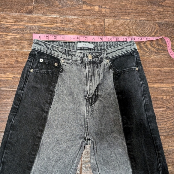 Adika Two-Tone Denim Jeans Gray and Black - Picture 2 of 7
